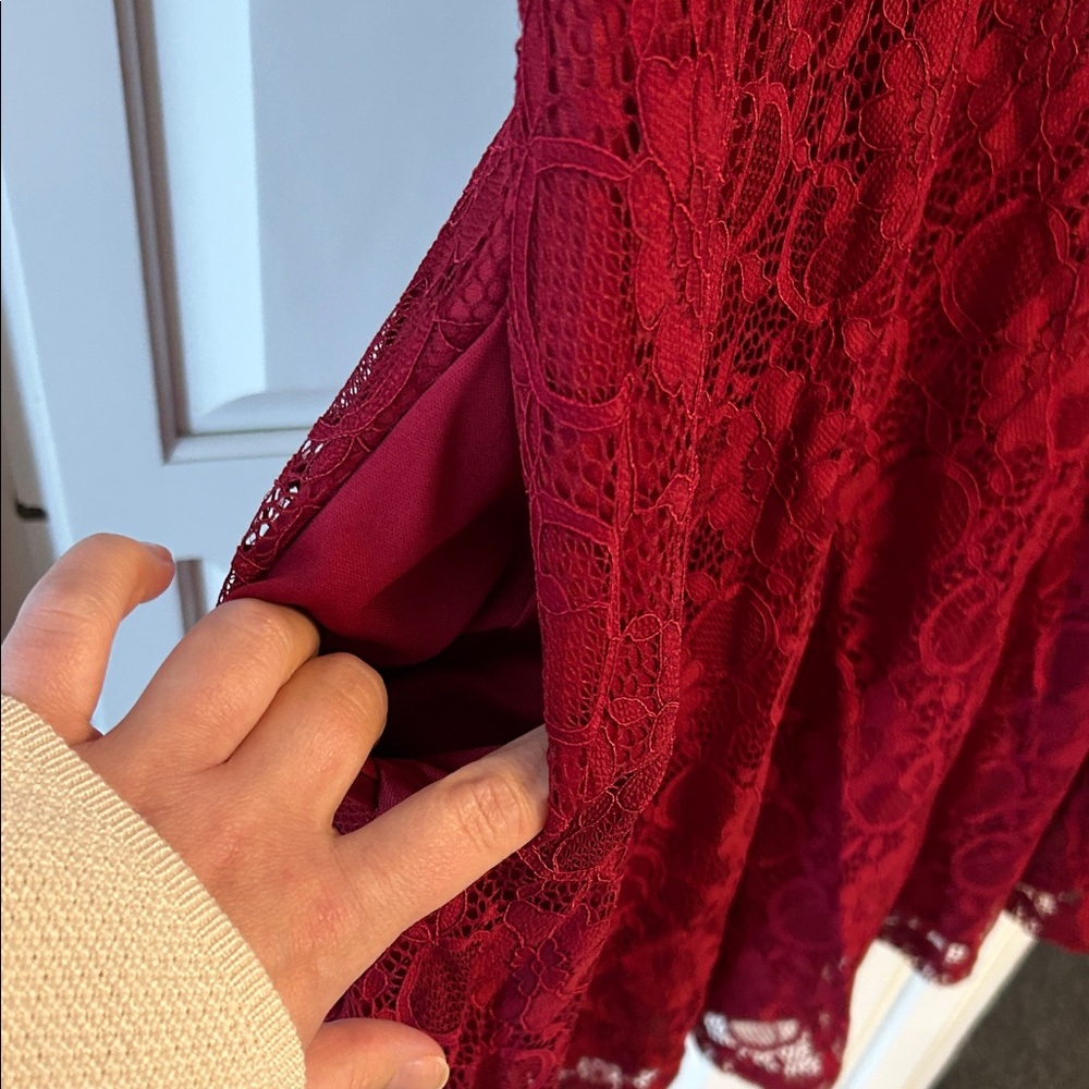 Elegant Red Lace Dress XXL - Picture 5 of 8